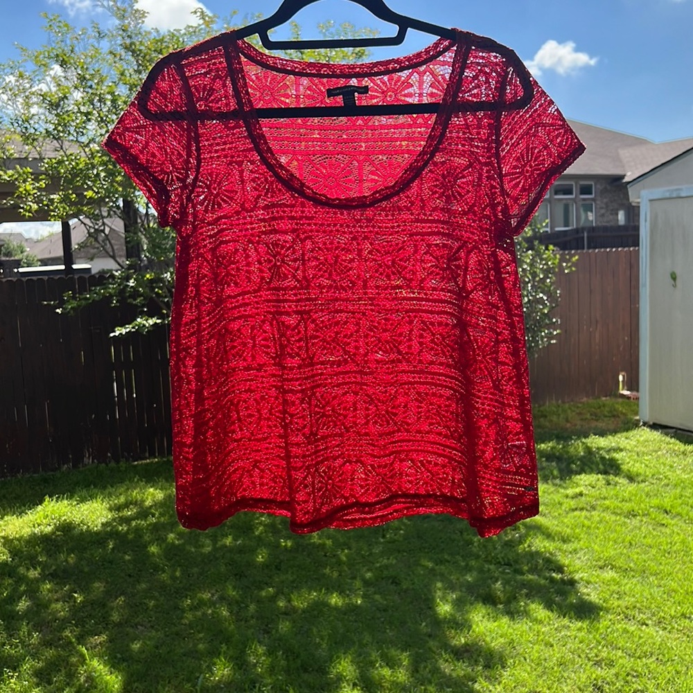 American Eagle Outfitters - Red Lace Top